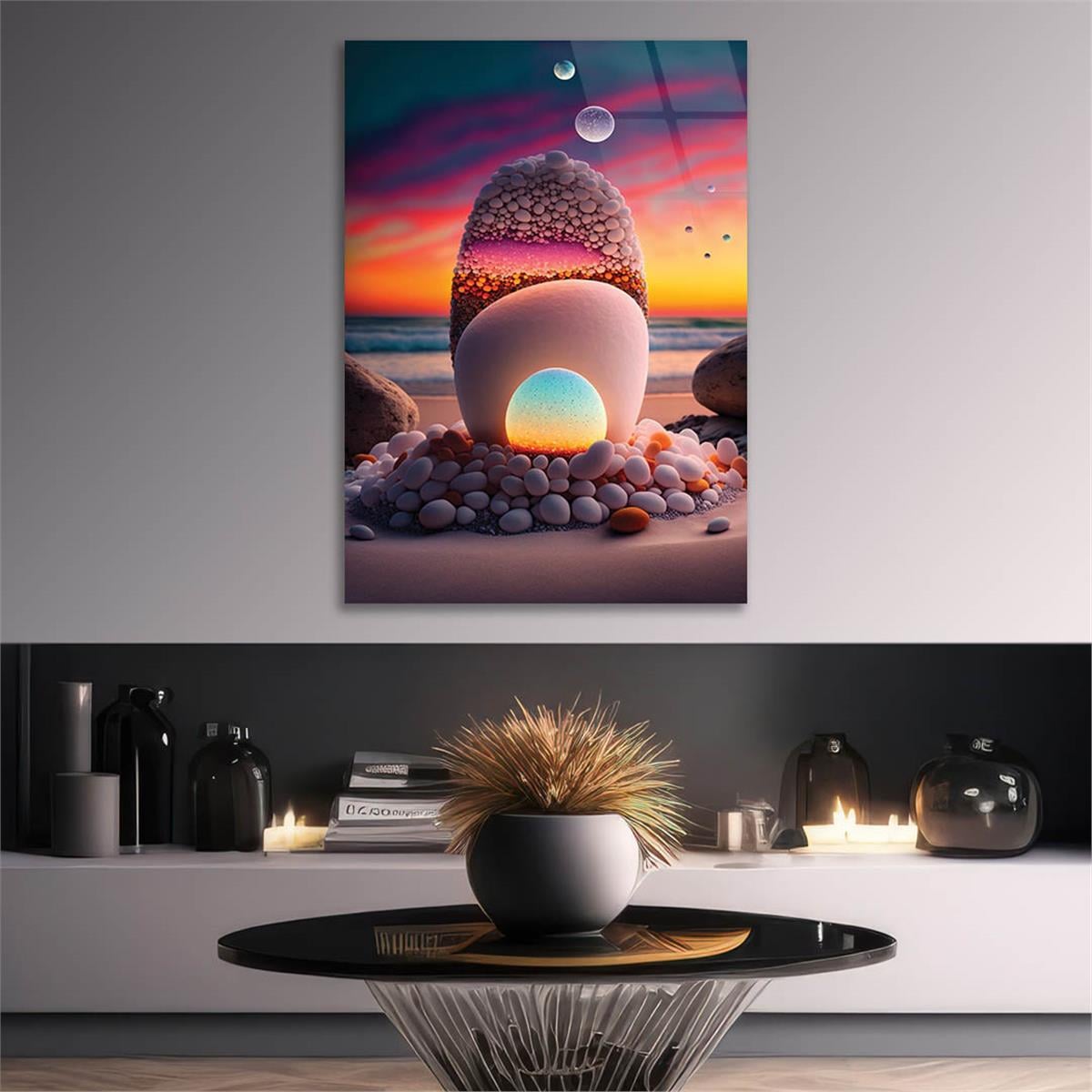 Vertical Tempered Glasss Wall Arts Art-Themed 309