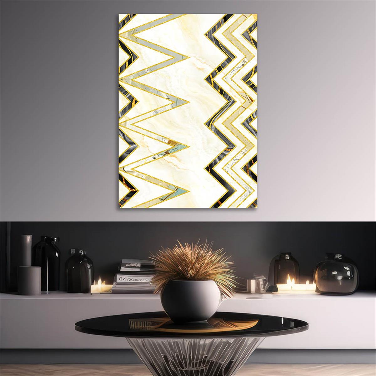 Dikey Sanat Temalı Cam Tablo 362