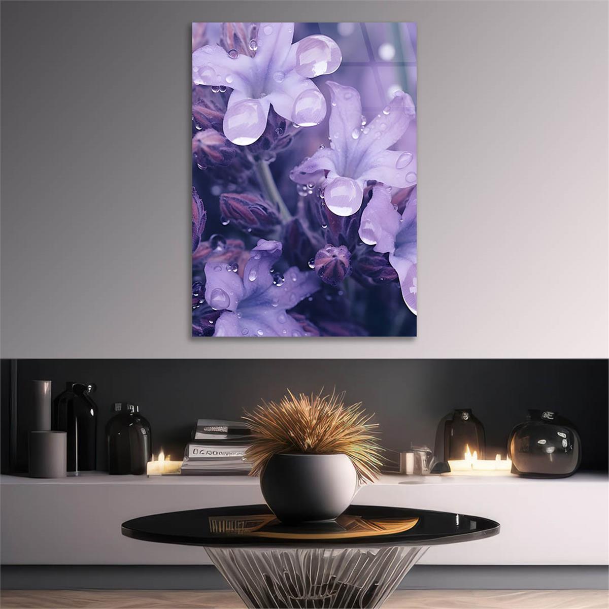 Dikey Sanat Temalı Cam Tablo 416