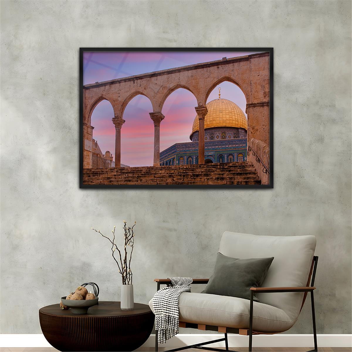 Alüminyum Çerçeveli Dini Temalı Cam Tablo 073