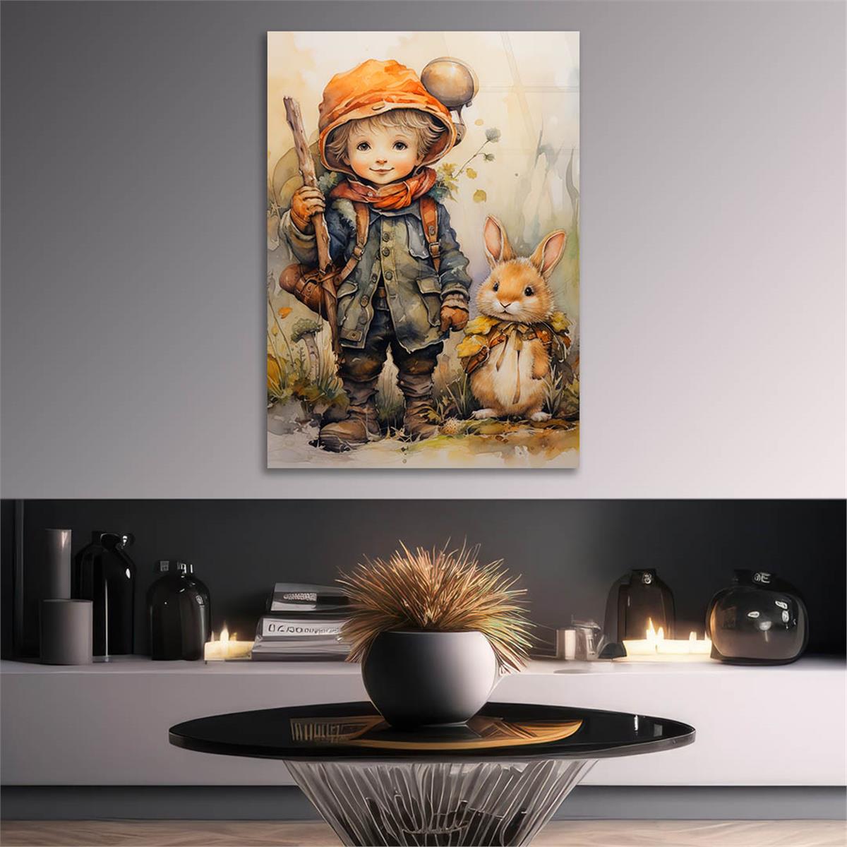 Dikey Sanat Temalı Cam Tablo 528
