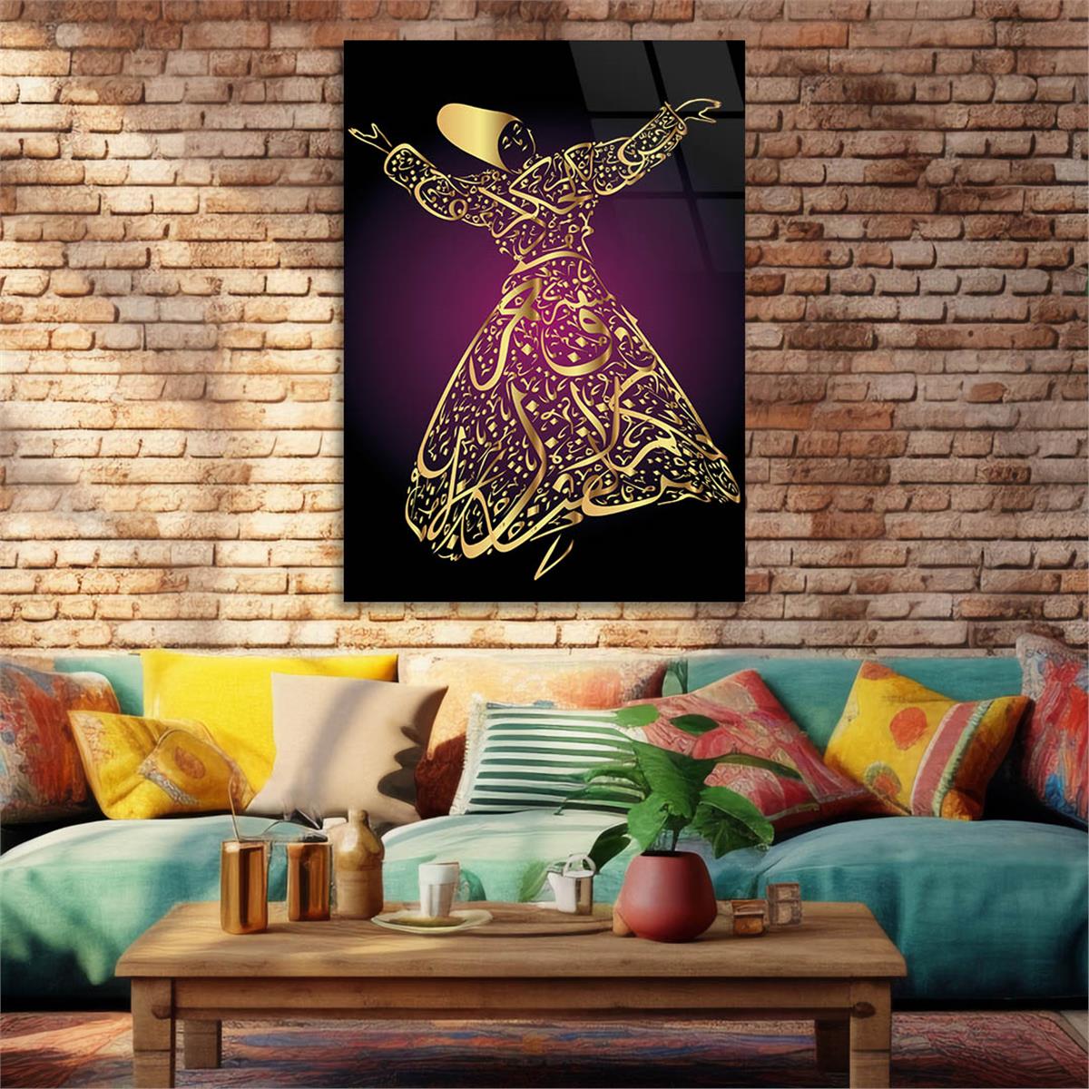 MEVLEVİ GÖRSELLİ CAM TABLO 