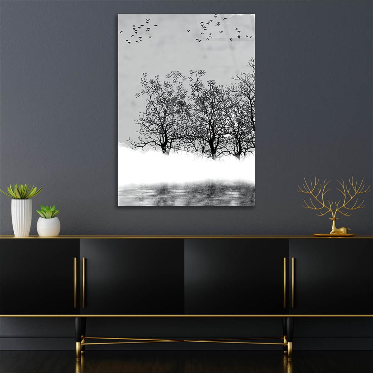 Vertical Tempered Glasss Wall Arts Art-Themed281