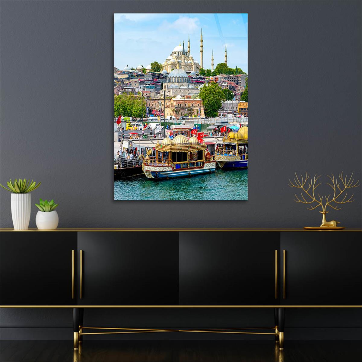 Dikey Dini Temalı Cam Tablo 267