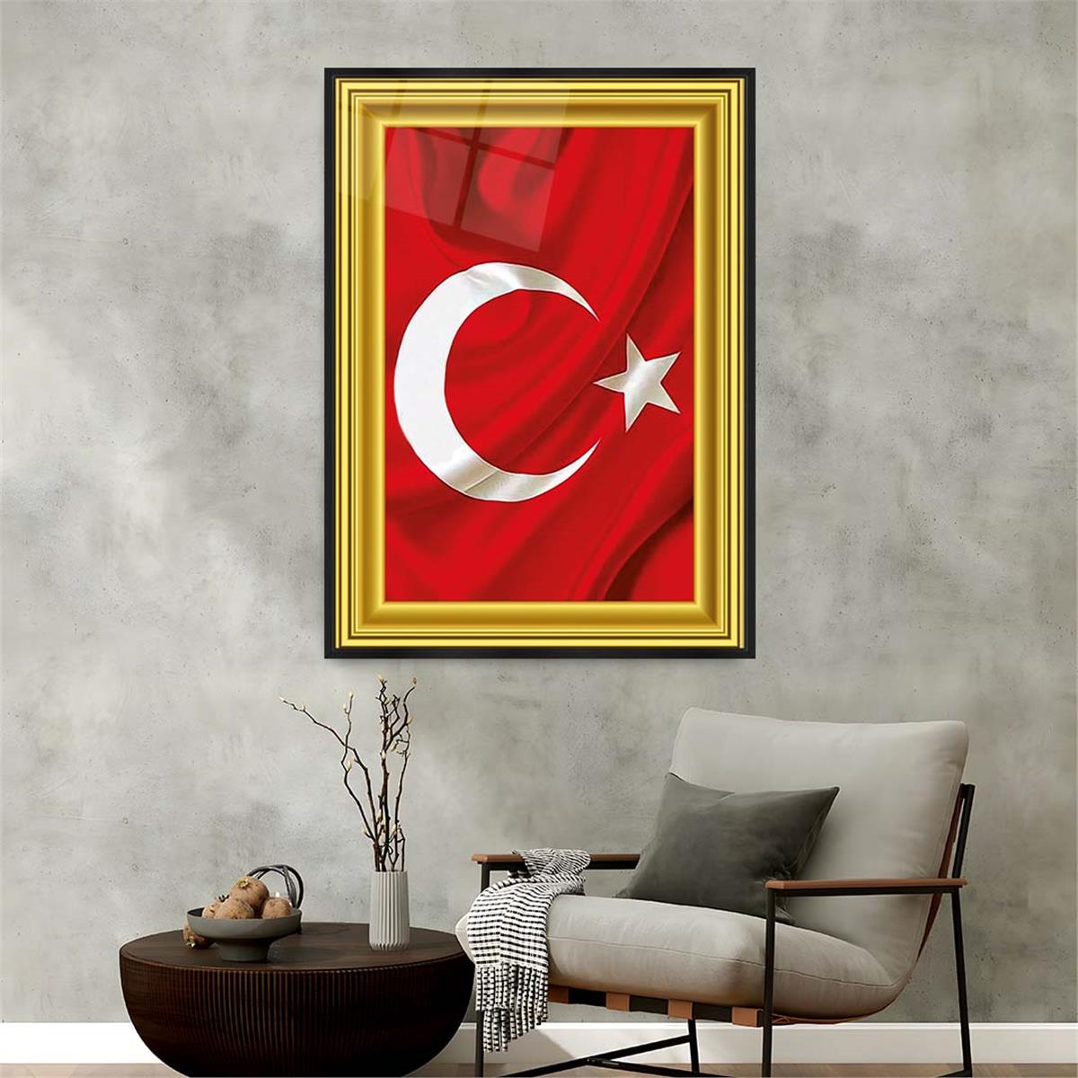 Aluminum-Framed National-Themed Tempered Glass Wall Art 004