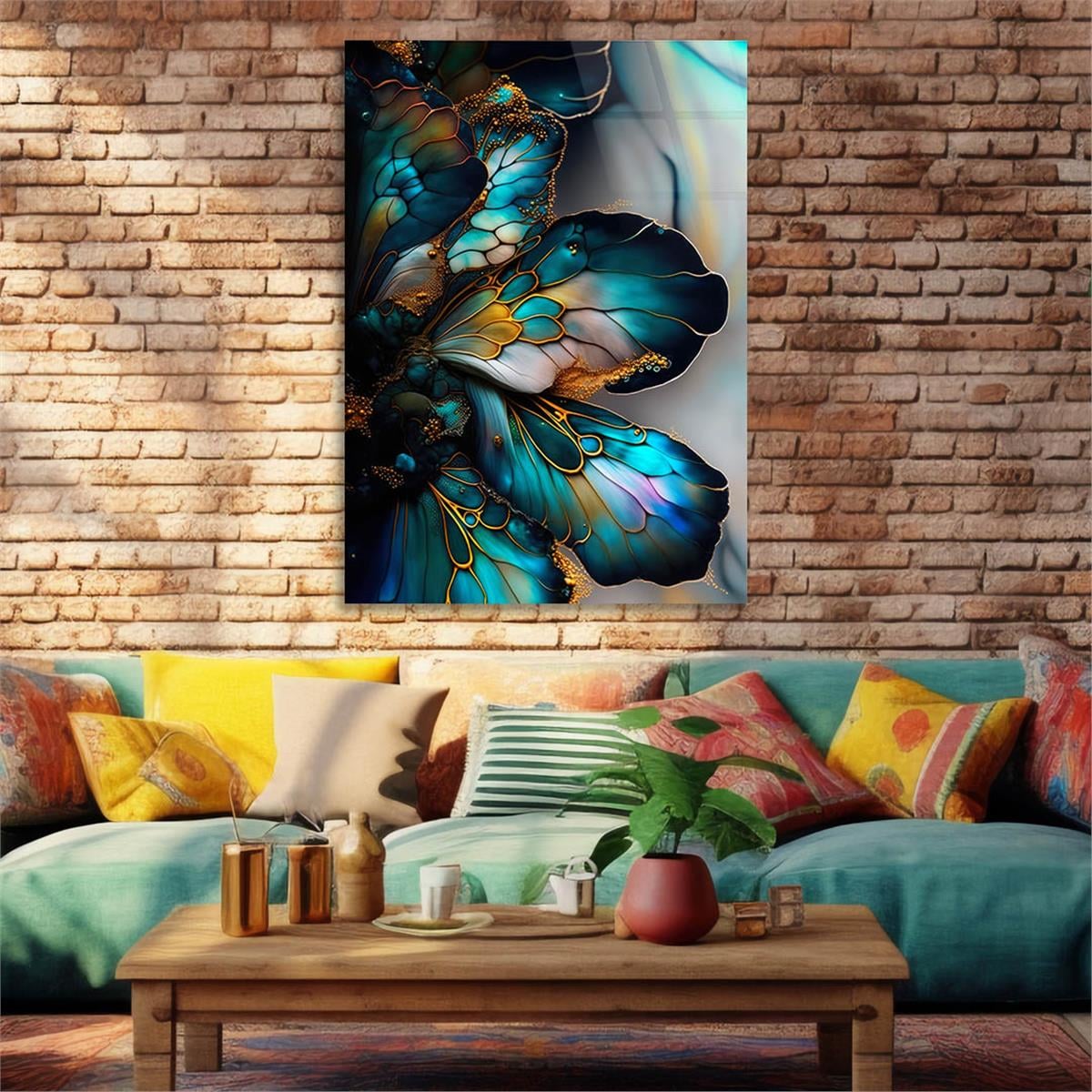 Dikey Sanat Temalı Cam Tablo 372