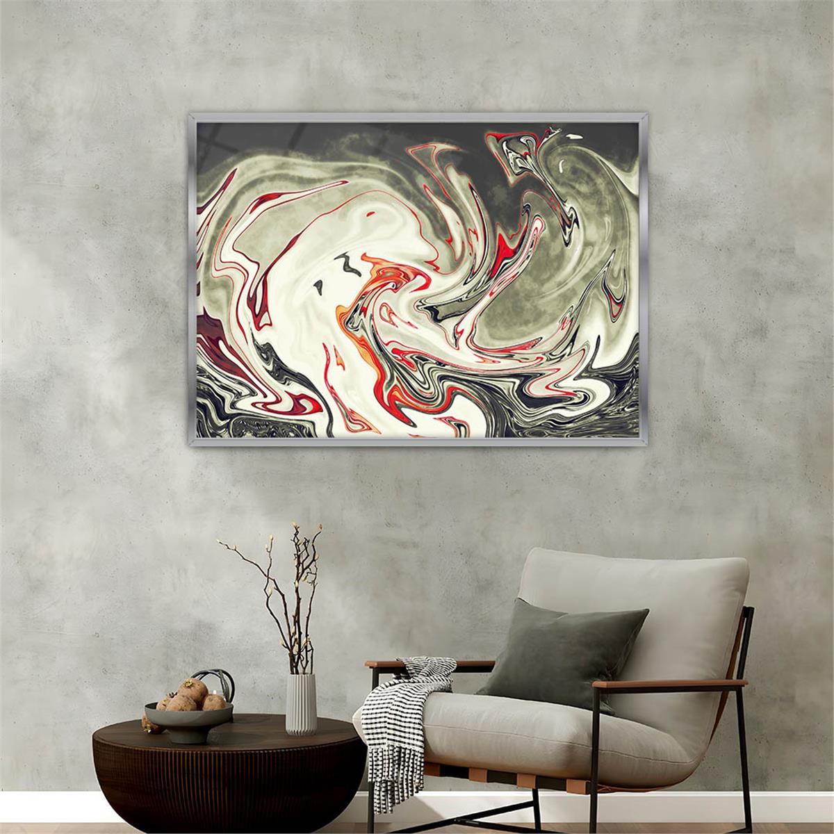 Aluminum-Framed Art-Themed Tempered Glass Wall Art 027
