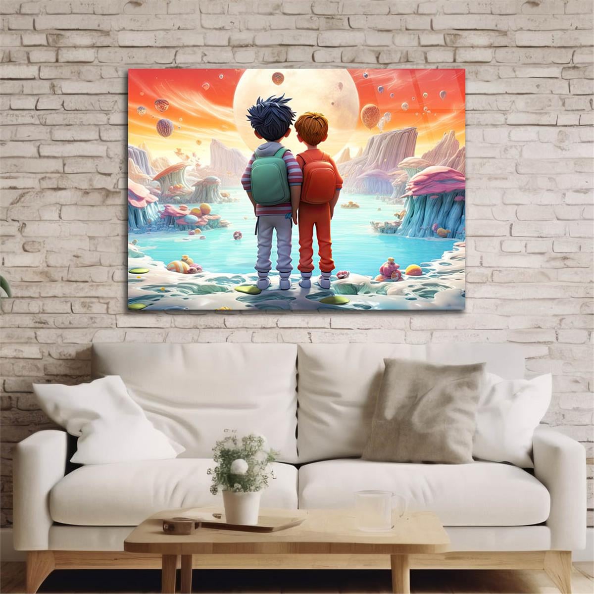 Horizontal Art-Themed Tempered Glass Wall Art 542