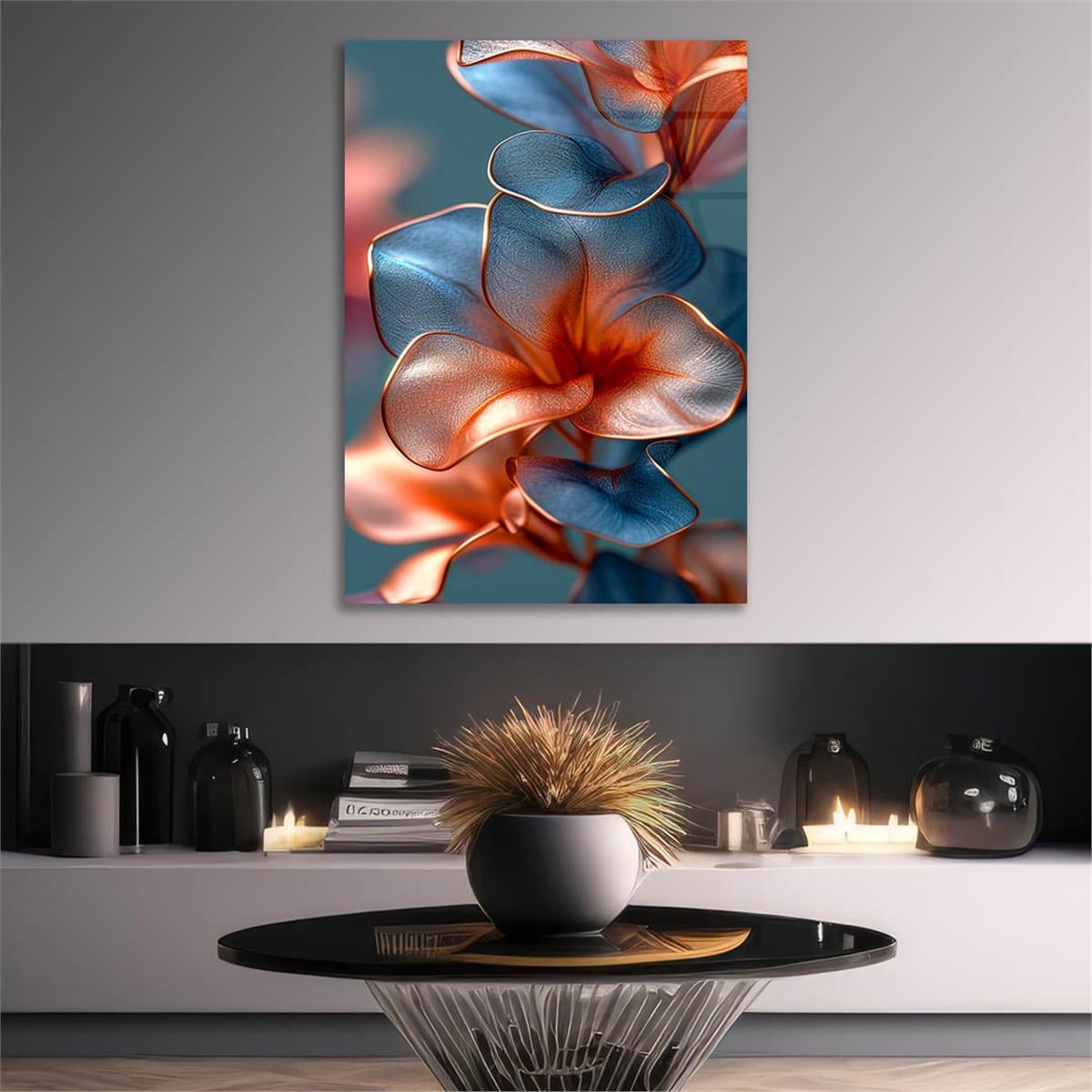 Dikey Sanat Temalı Cam Tablo 585