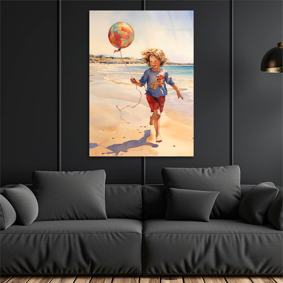 Dikey Sanat Temalı Cam Tablo 535