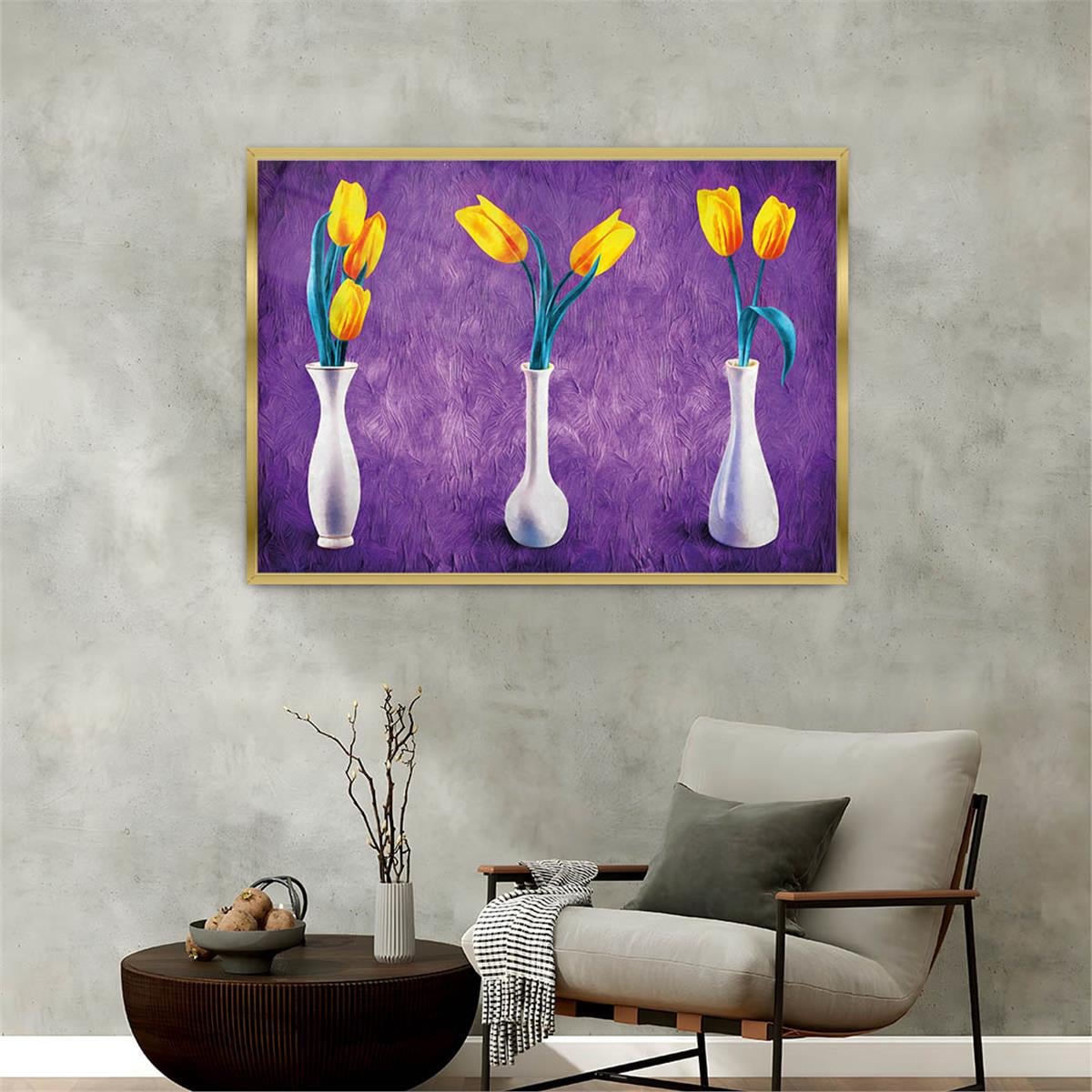 Aluminum-Framed Art-Themed Tempered Glass Wall Art 005