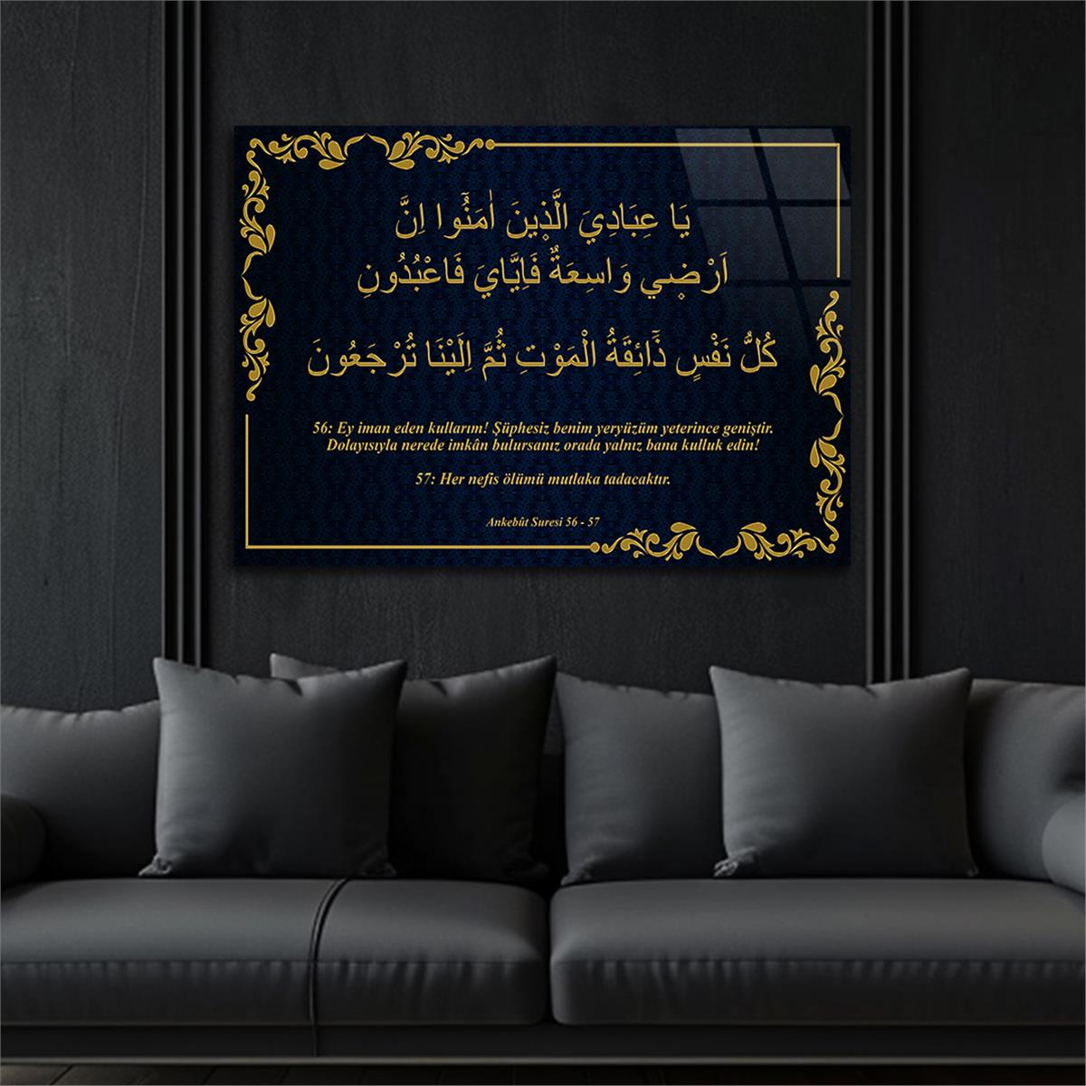 Yatay Dini Temalı Cam Tablo 220