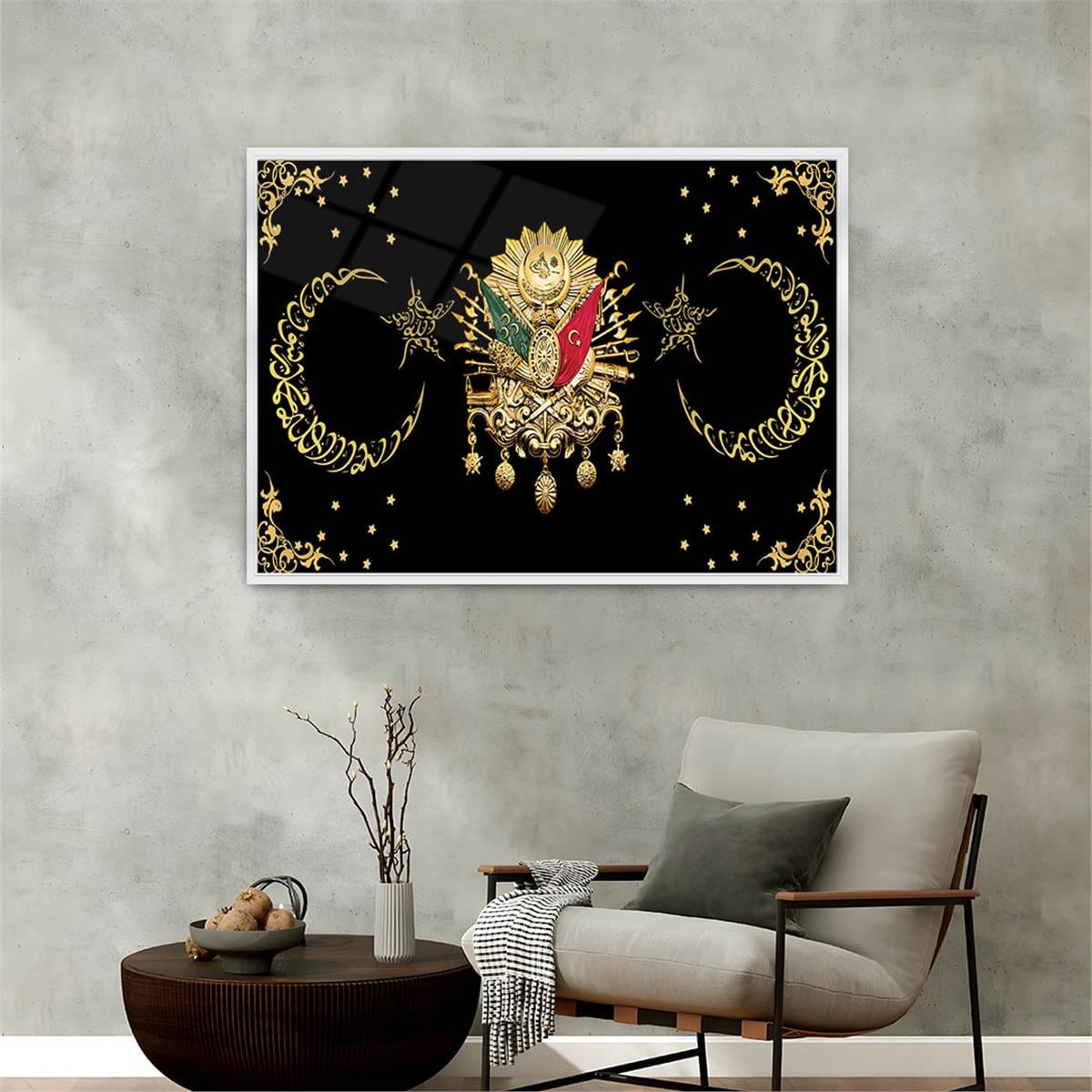 Aluminum-Framed National-Themed Tempered Glass Wall Art 004