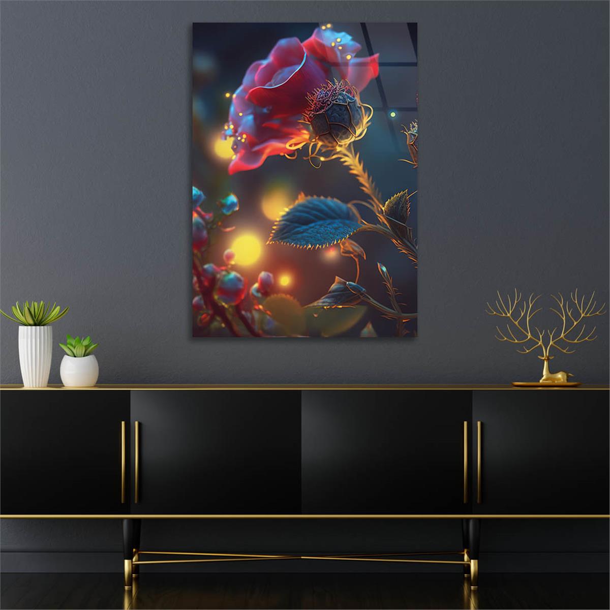 Vertical Tempered Glasss Wall Arts Natured-Themed126