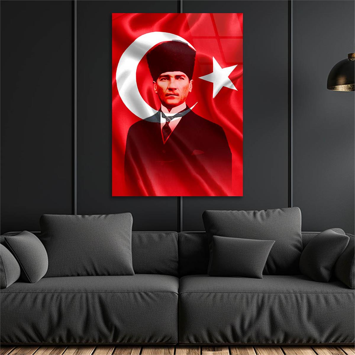 Dikey VatanTemalı Cam Tablo 147