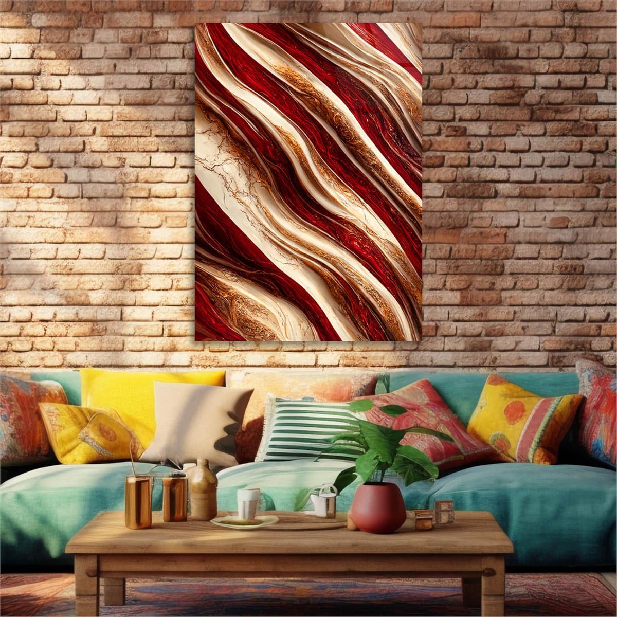 Dikey Sanat Temalı Cam Tablo 363