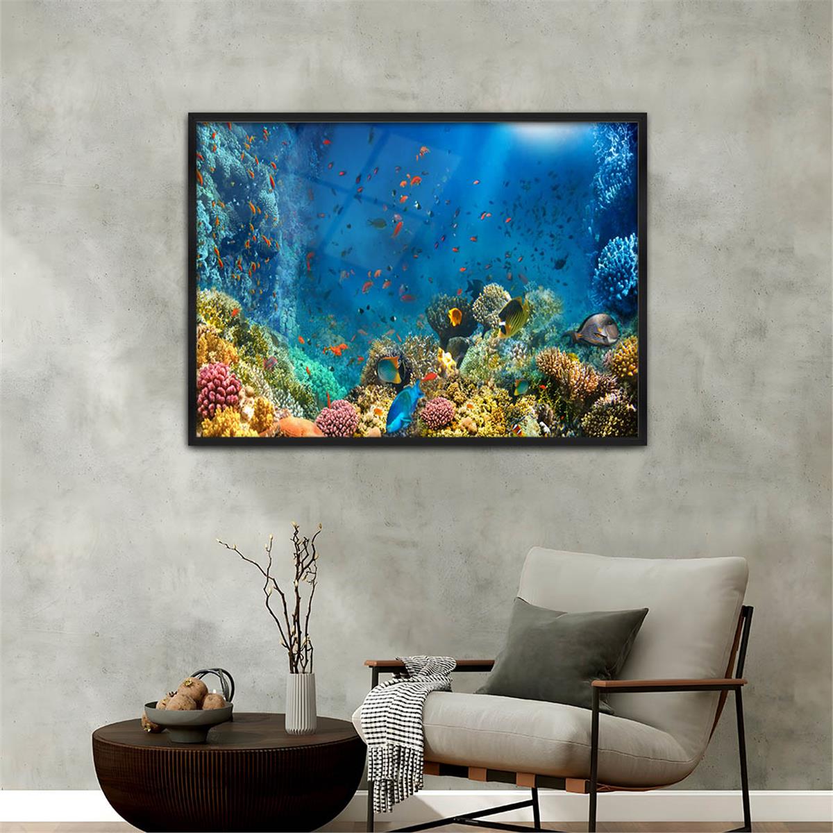 Alüminyum Çerçeveli Doğa Temalı Cam Tablo 084