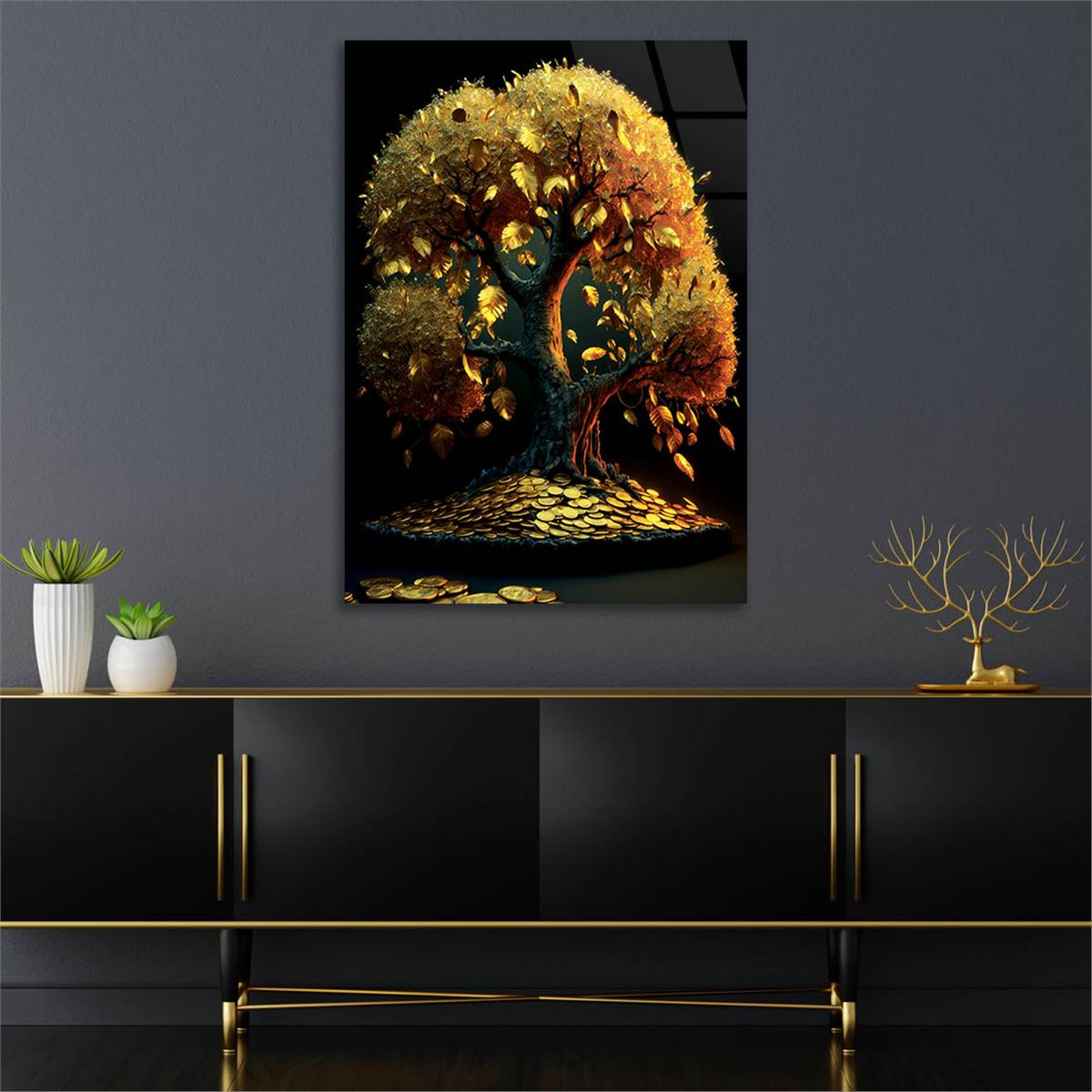 Verticale Gehard Glasschilderij Natuur Thema 150