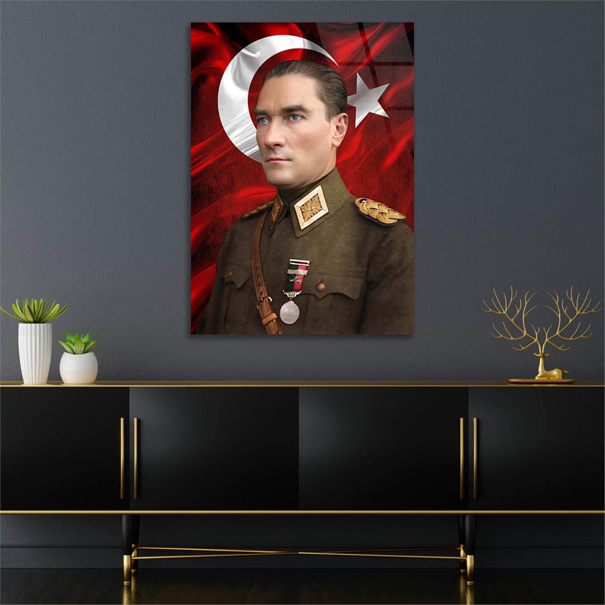 Dikey VatanTemalı Cam Tablo 293