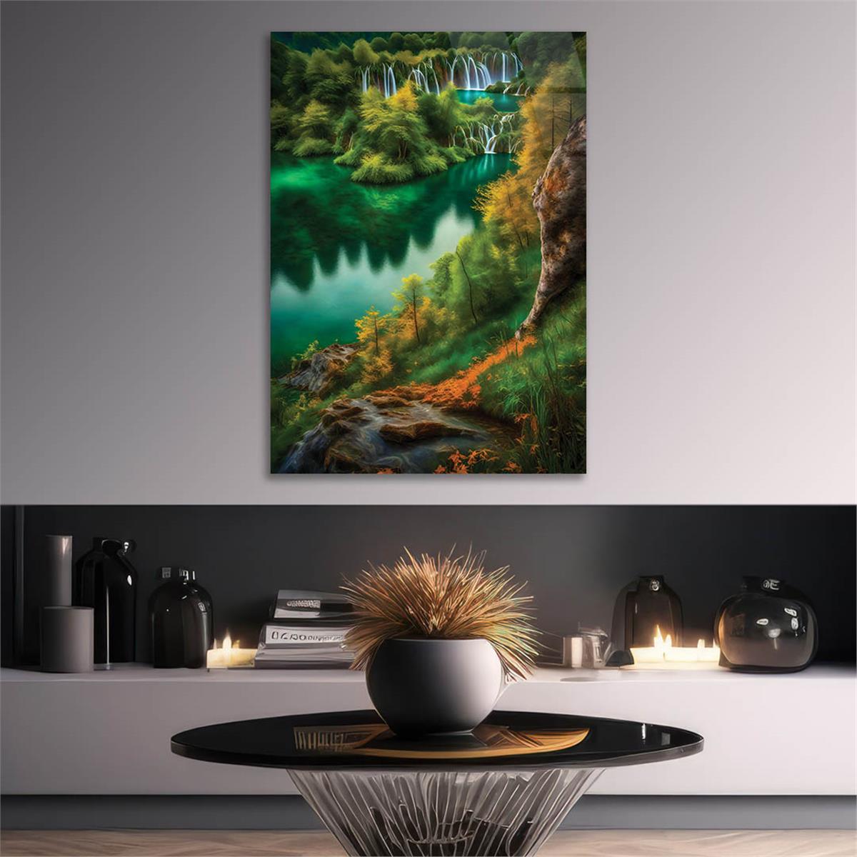Vertical Tempered Glasss Wall Arts Art-Themed 310