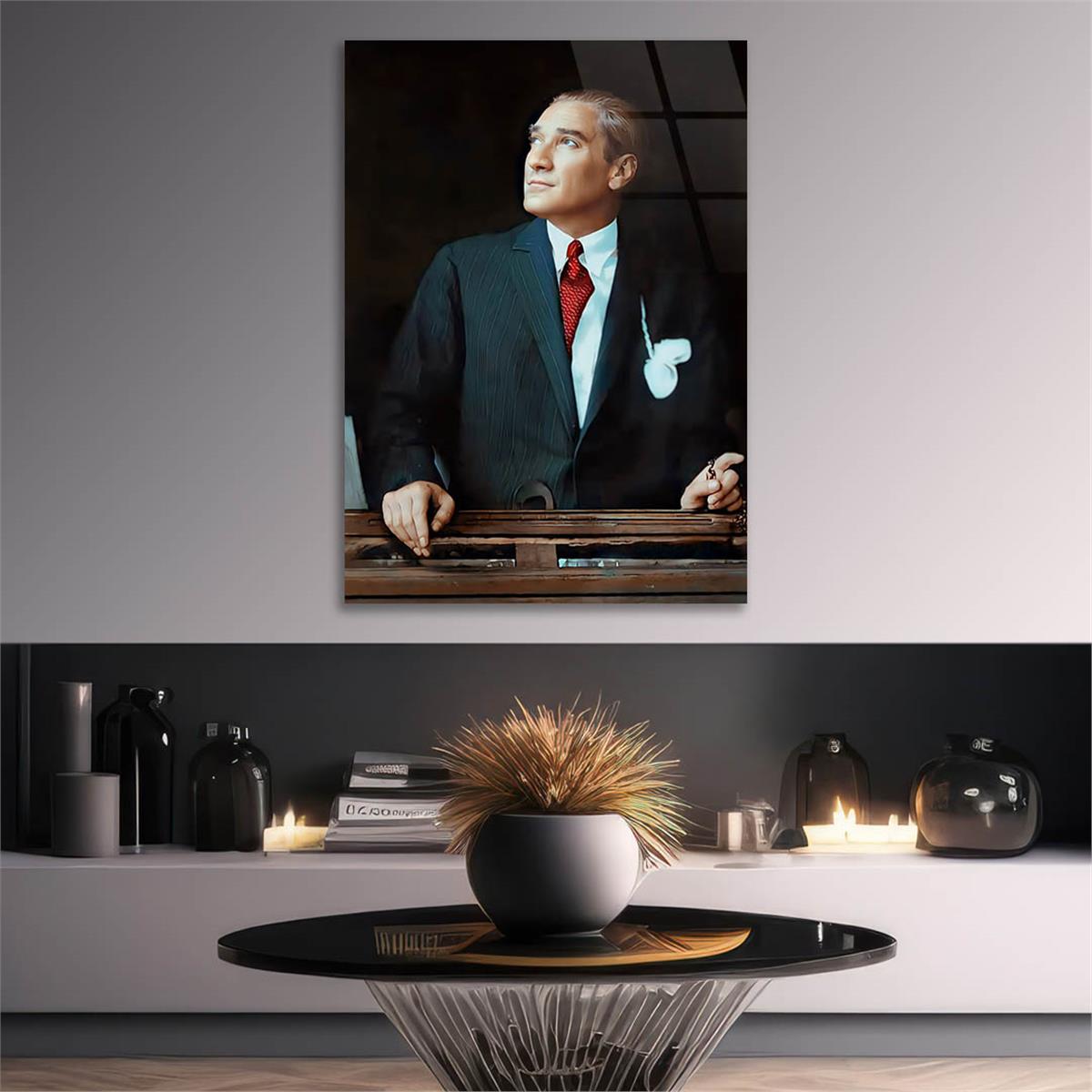 Dikey VatanTemalı Cam Tablo 254