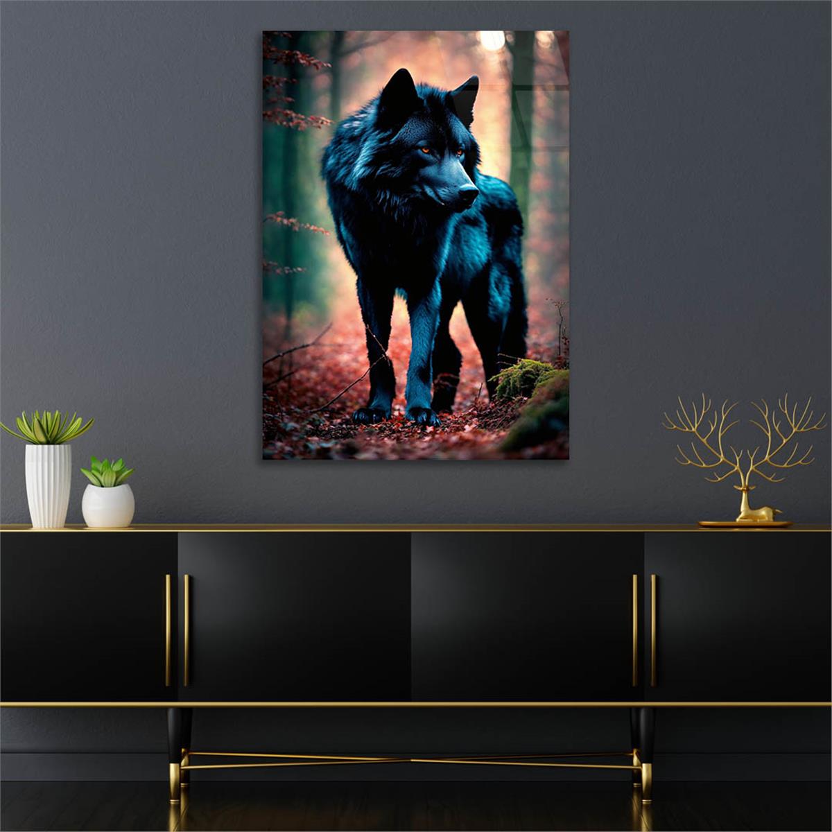 Dikey Doğa Temalı Cam Tablo 436