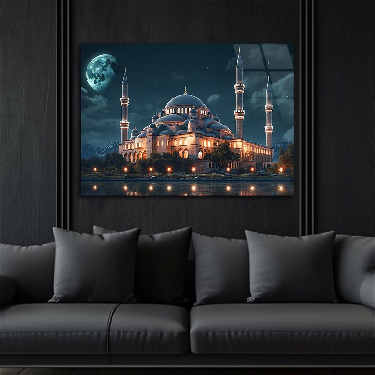 Yatay Dini Temalı Cam Tablo 190