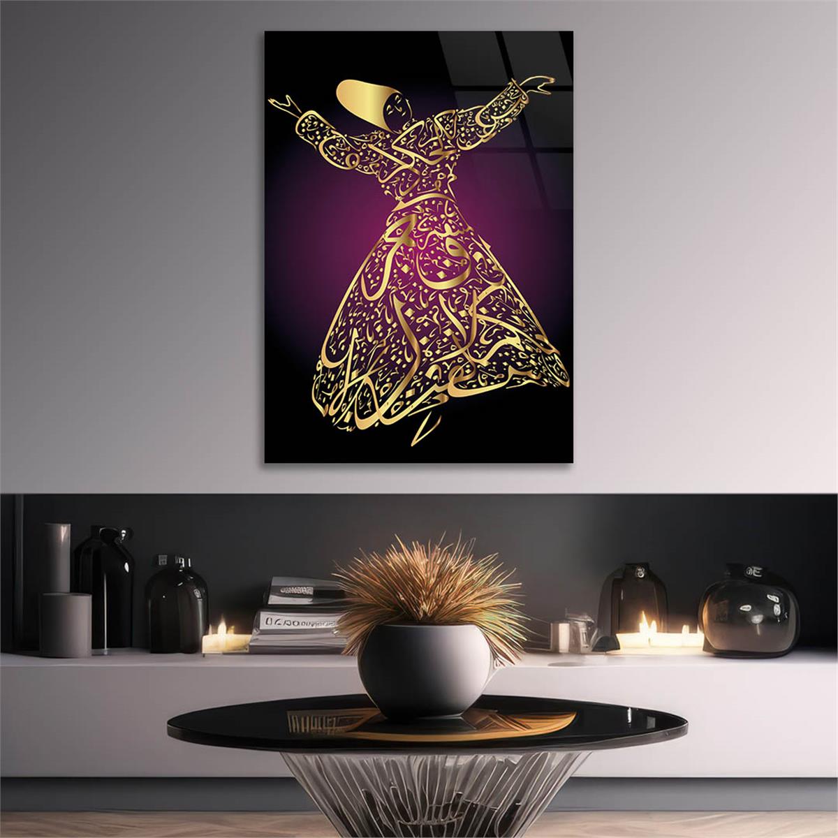 MEVLEVİ GÖRSELLİ CAM TABLO 