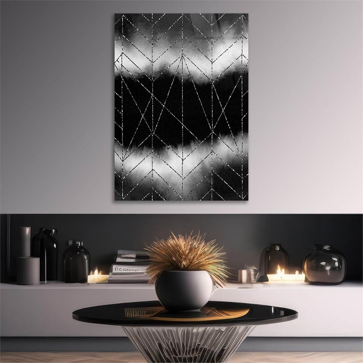 Dikey Sanat Temalı Cam Tablo 409