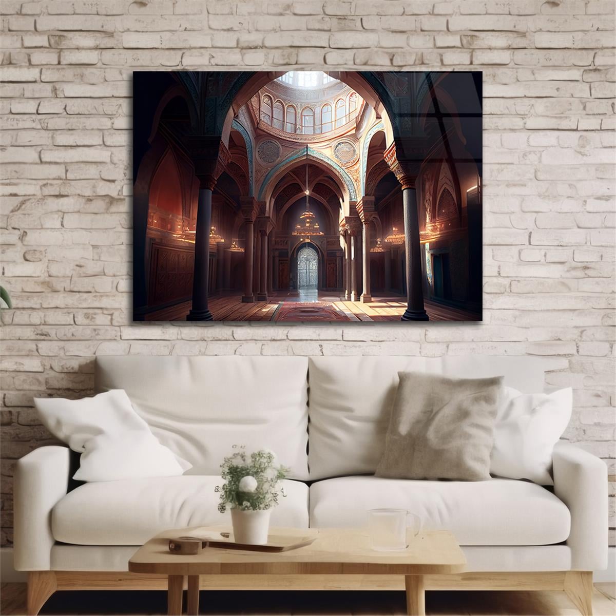 Yatay Dini Temalı Cam Tablo 192