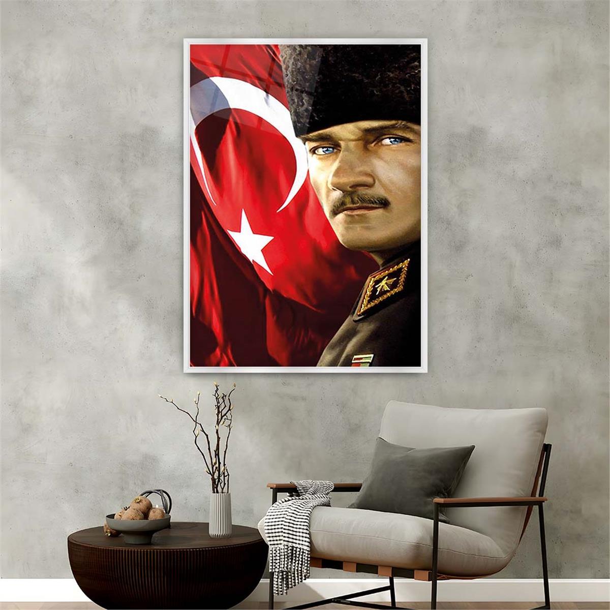 Alüminyum Çerçeveli Vatan Temalı Cam Tablo 069