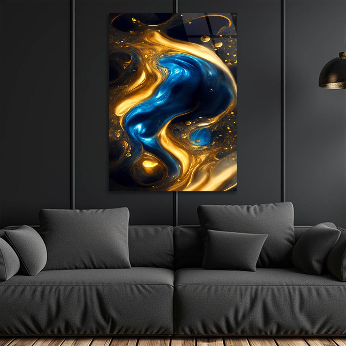 Dikey Sanat Temalı Cam Tablo 564