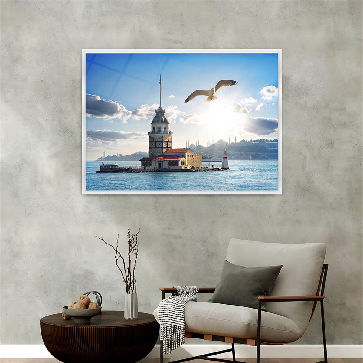 Aluminum-Framed Natured-Themed Tempered Glass Wall Art 001