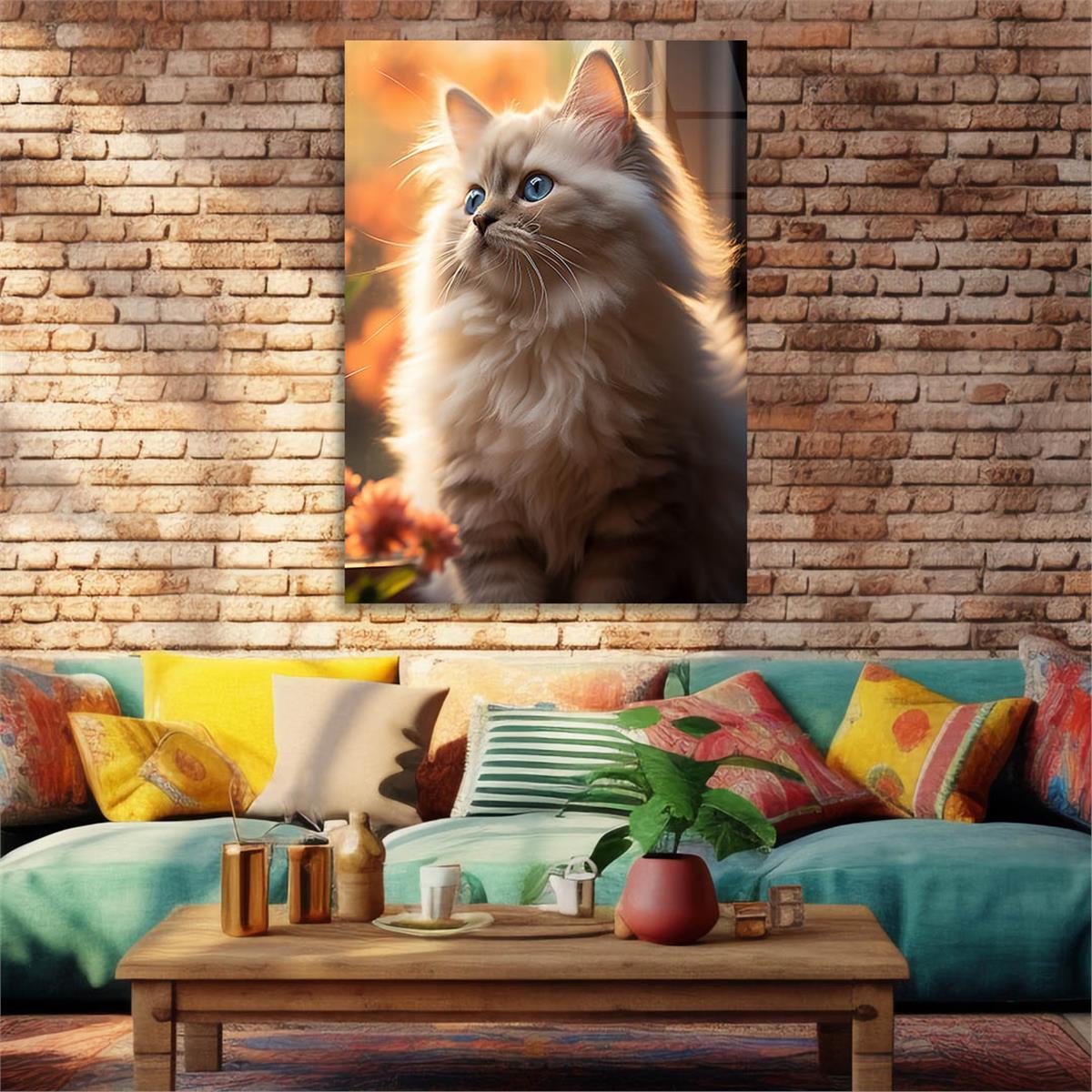 Dikey Doğa Temalı Cam Tablo 417