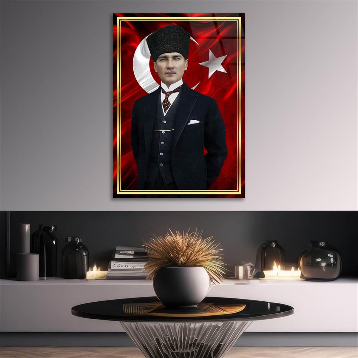 Dikey VatanTemalı Cam Tablo 290