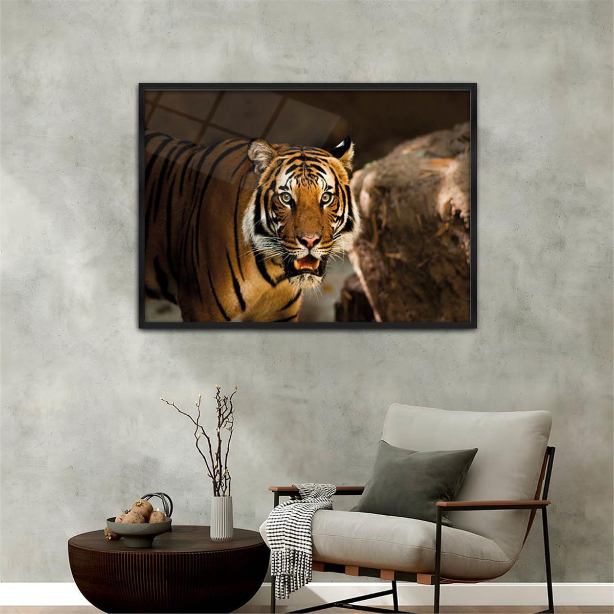 Aluminum-Framed Art-Themed Tempered Glass Wall Art 057