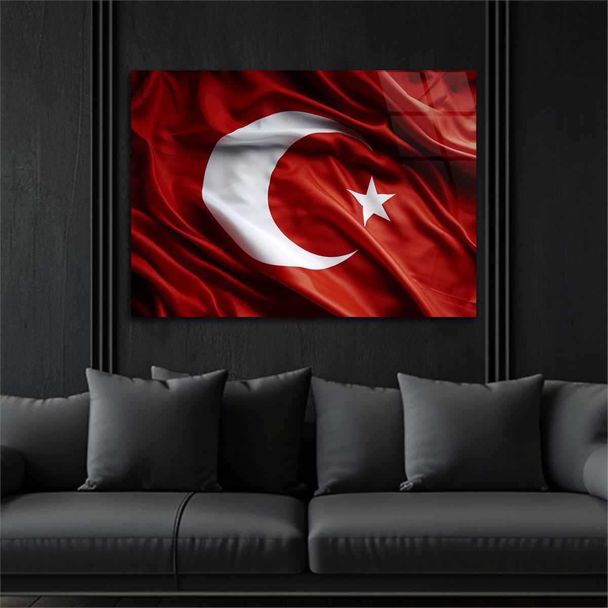 Yatay VatanTemalı Cam Tablo 137