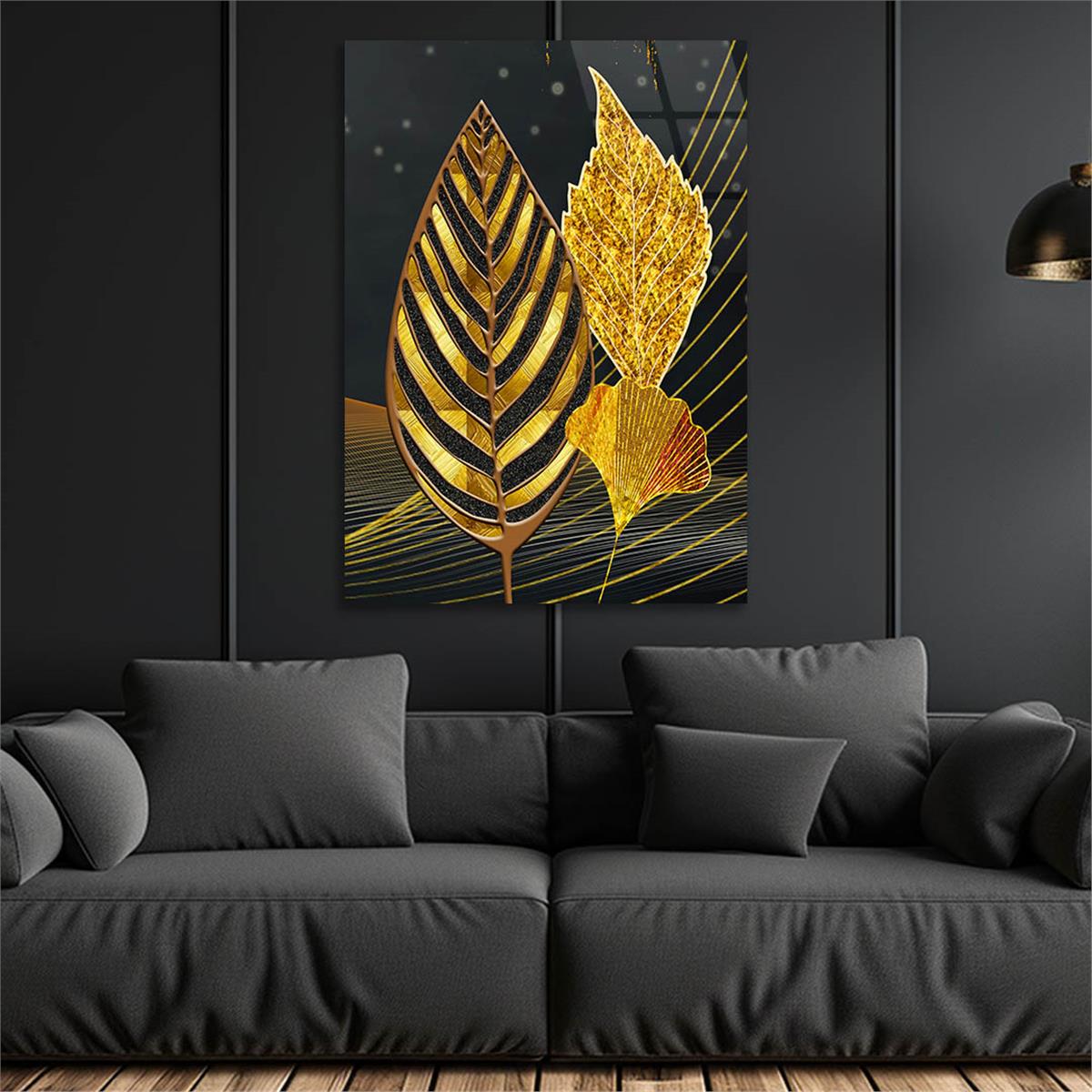 Dikey Sanat Temalı Cam Tablo 337