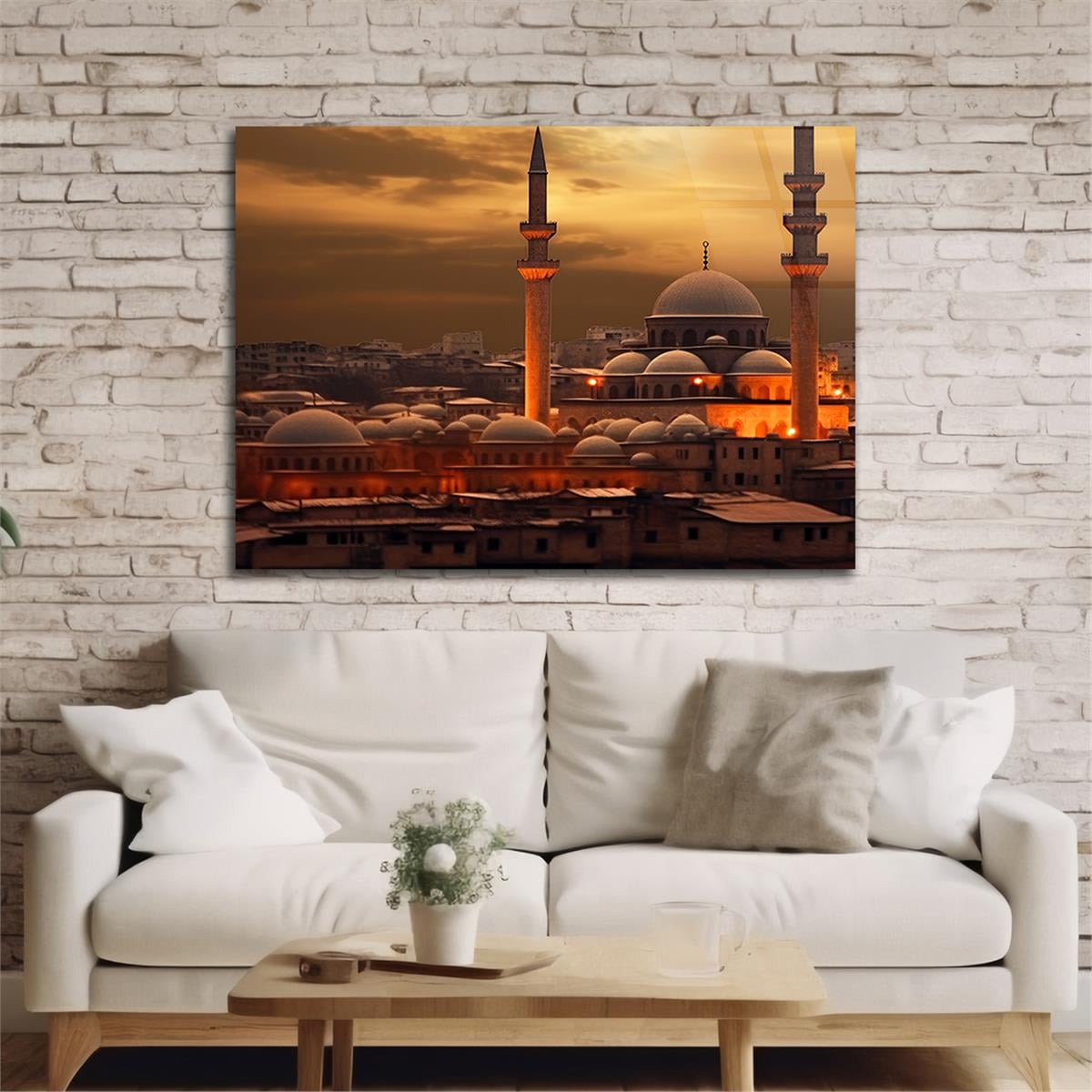 Yatay Dini Temalı Cam Tablo 215