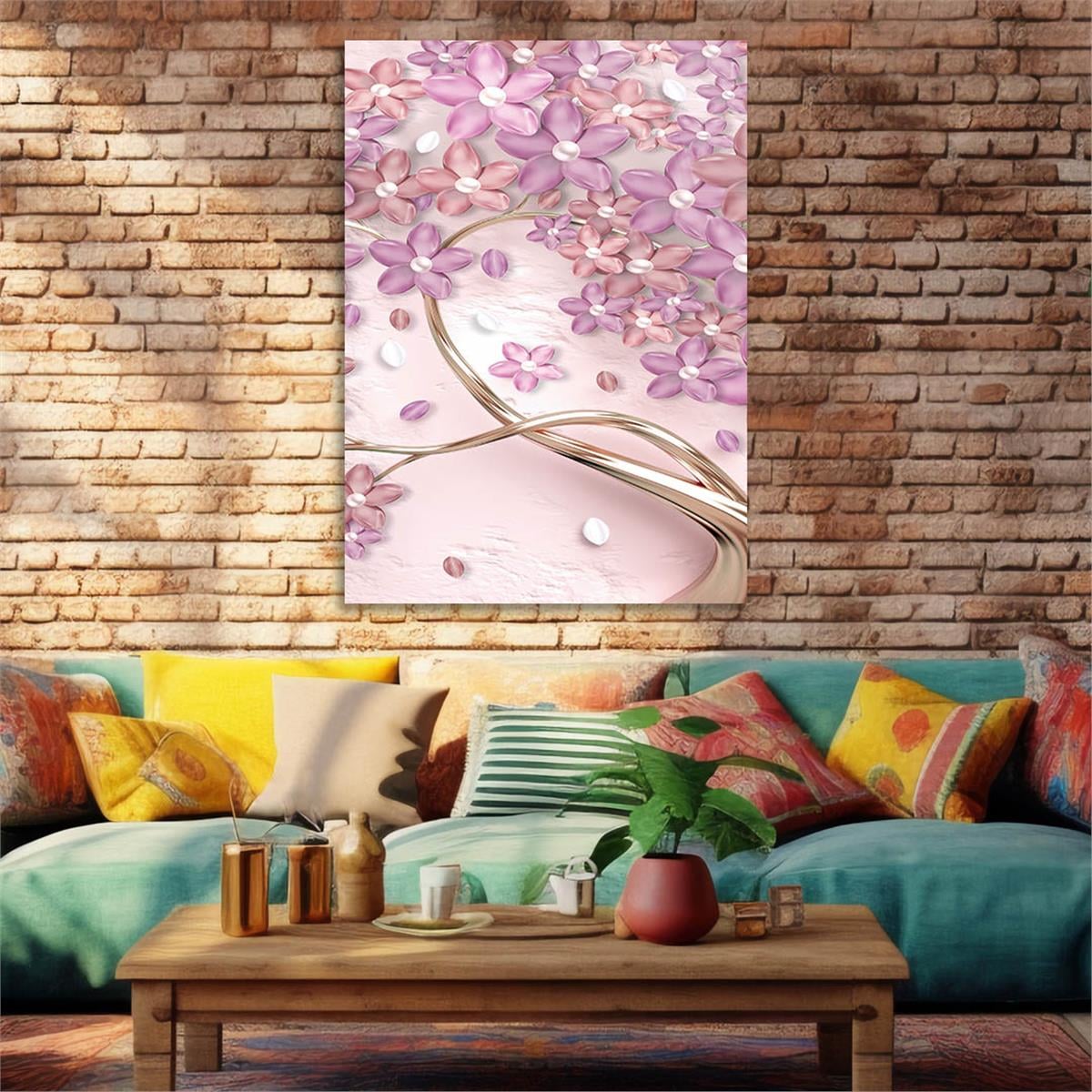 Vertical Tempered Glasss Wall Arts Art-Themed258