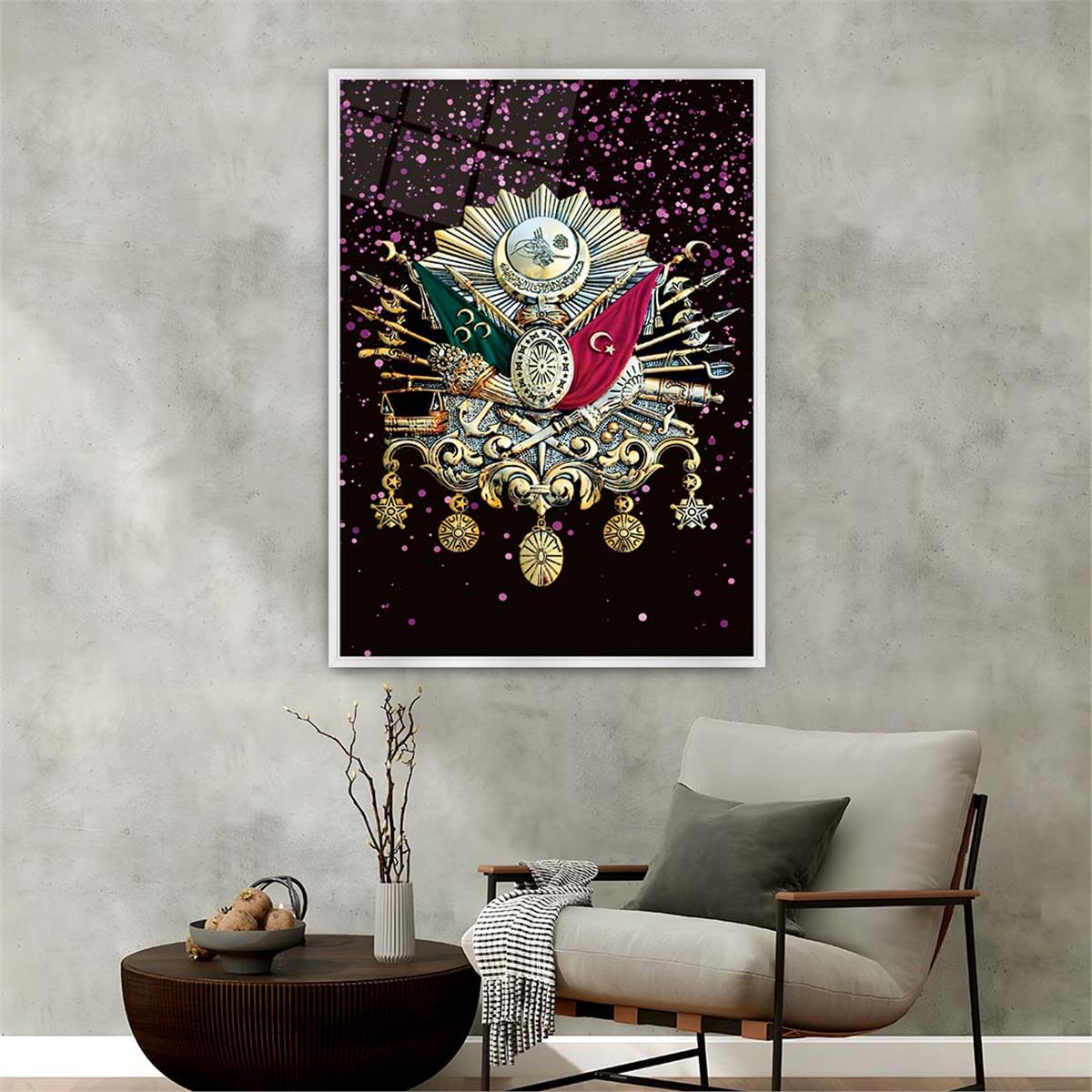 Aluminum-Framed National-Themed Tempered Glass Wall Art 027