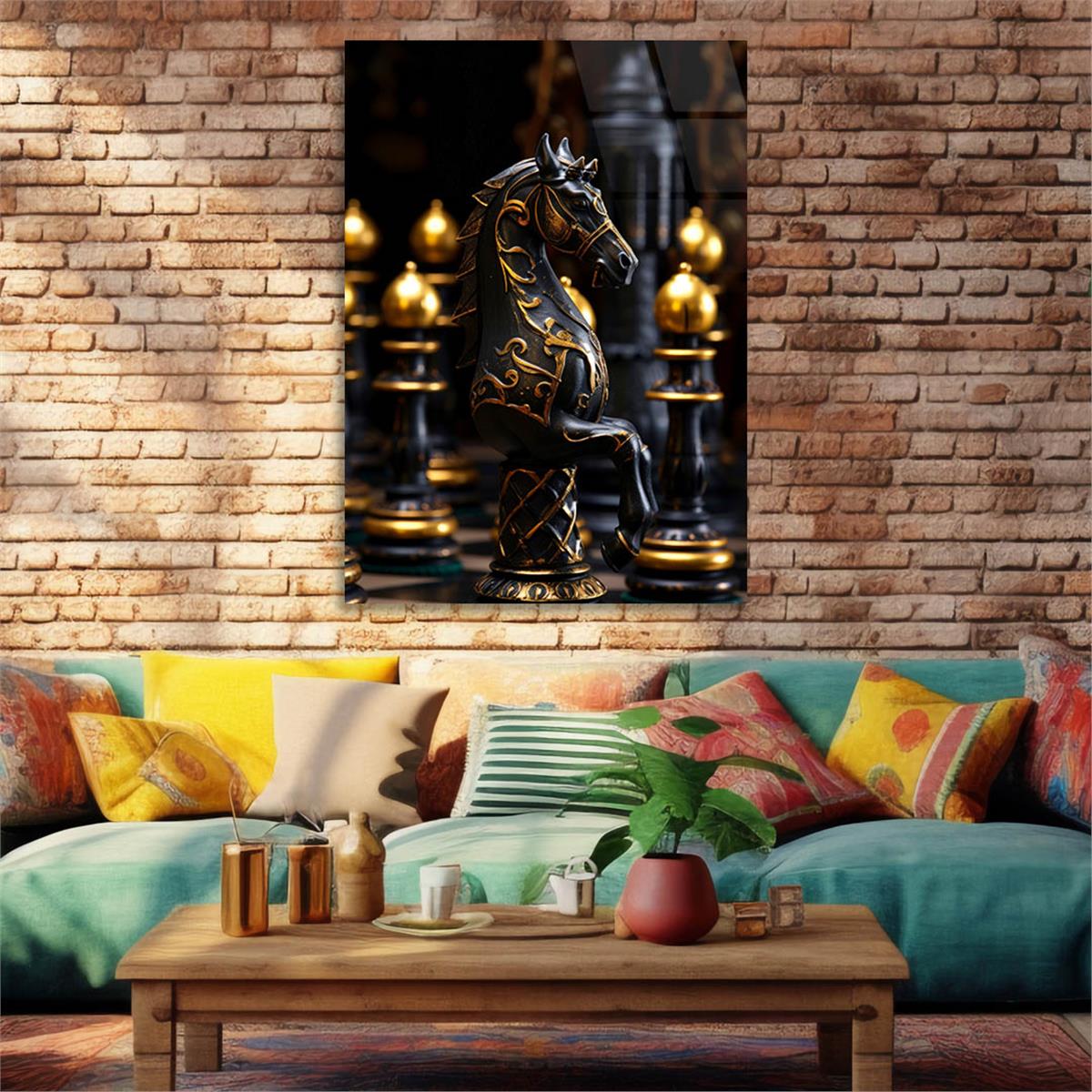 Dikey Sanat Temalı Cam Tablo 407