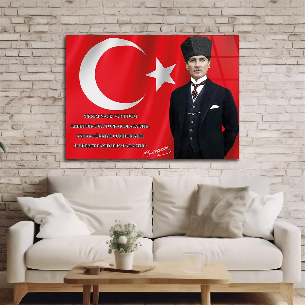 MUSTAFA KEMAL ATATÜRK Tempered Glass Wall Art 