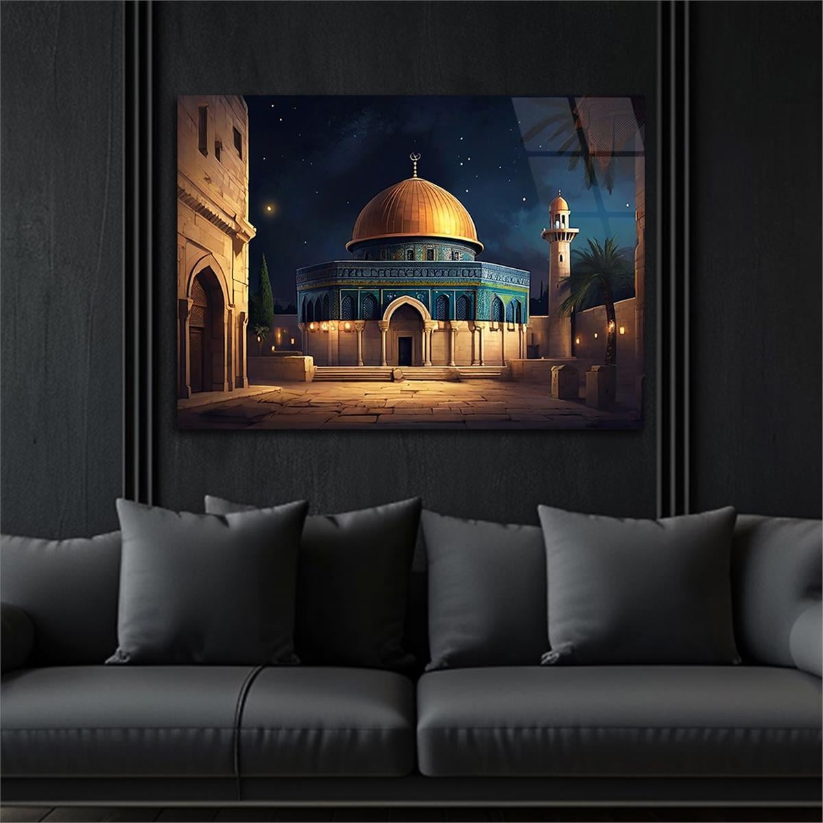 Yatay Dini Temalı Cam Tablo 167