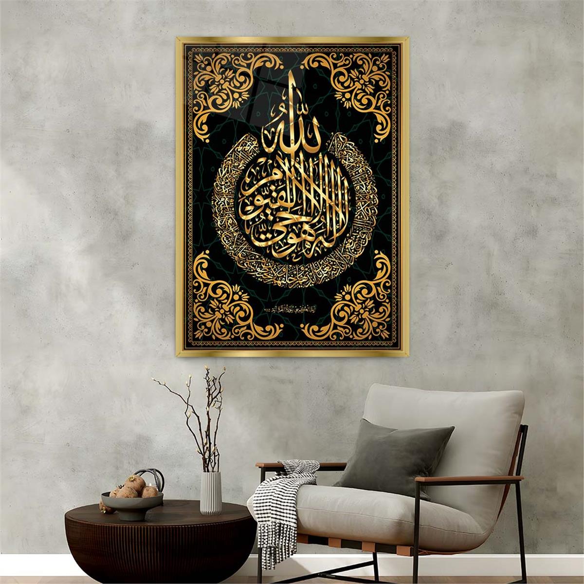 Tableau en verre à thème religieux avec cadre en aluminium  052