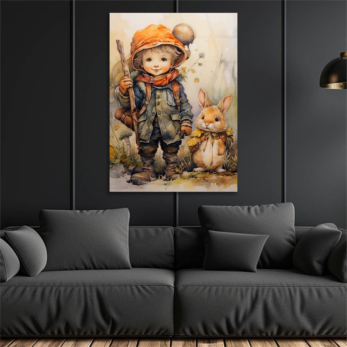 Dikey Sanat Temalı Cam Tablo 528