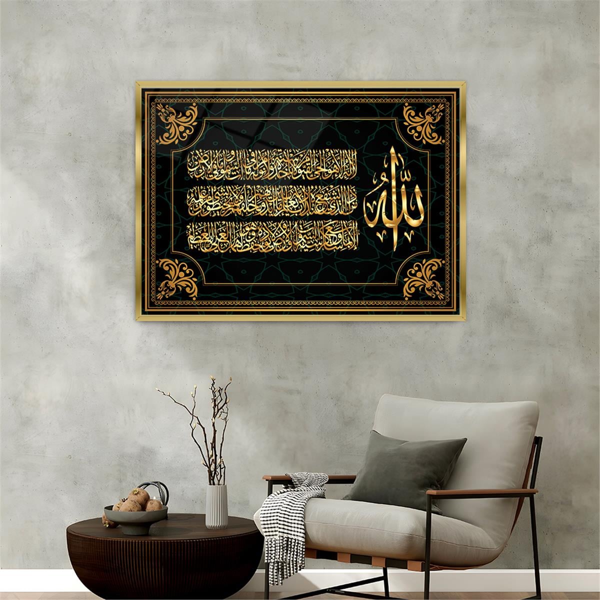 Aluminum-Framed Religious-Themed Tempered Glass Wall Art 045
