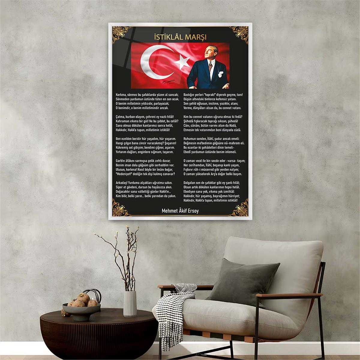 Aluminum-Framed National-Themed Tempered Glass Wall Art 002