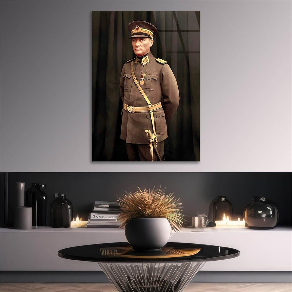 Mustafa Kemal Atatürk Gehard Glasschilderij 