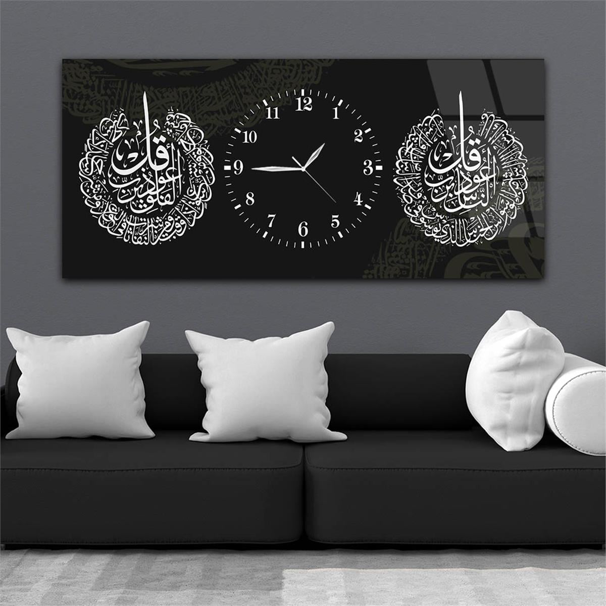 Horizontaal, in Het Midden Voorzien Van Een Klok, Religieus Thema Gehard Glasschilderij 070